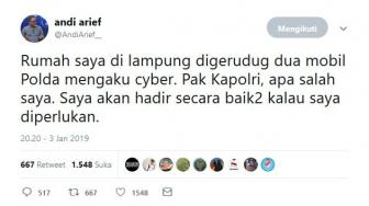 Demokrat: Polisi Datang Dua Mobil, Artiya Mau Jemput Paksa Andi Arief