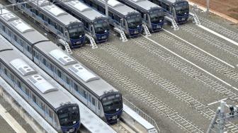 Suasana terminal pembangunan proyek Mass Rapid Transportation (MRT) koridor Lebak Bulus-Bundaran HI di Jakarta, Sabtu (5/1). [Suara.com/Fakhri Hermansyah]