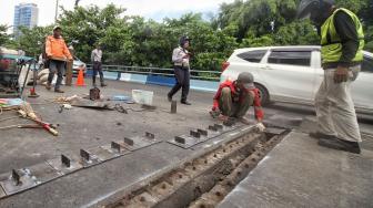 Sempat Renggang, Jembatan Layang Kemayoran Diperbaiki