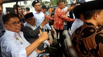 Ma'ruf Amin Resmikan Posko TKD dan Istighosah dengan Nahdliyin Palembang