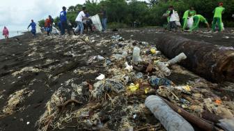 Aksi Bersih Pantai dari Sampah Plastik