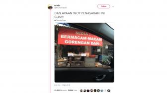 Tak Ada Lanjutannya, Spanduk Gorengan Ini Bikin Penasaran Warganet