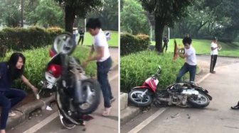 Tak Terima Ditilang, Pria Ini Ngamuk di Depan Pacar