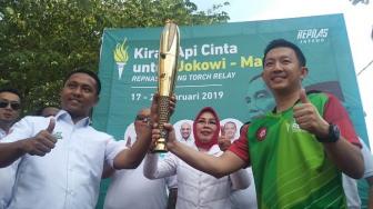 Relawan Pengusaha Muda Arak 'Api Abadi' untuk Jokowi Keliling Jateng