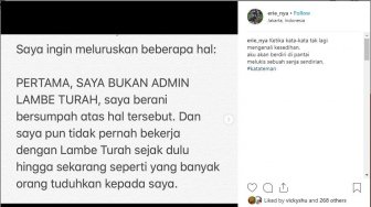 Erie Prasetyo Tegaskan Dirinya Bukan Admin Lambe Turah