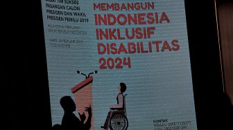 Sejumlah penyandang disabilitas menghadiri debat publik tim Sukses Pasangan Calon Presiden dan Wakil Presiden Pemilu 2019 di Kantor KPU, Jakarta, Kamis, (28/2).[Suara.com/Muhaimin A Untung]