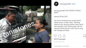 Viral Emak-emak Ngamuk Motor Diangkut Dishub DKI, Bikin Kesel Lihatnya