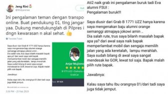 Seorang Sopir Grab Tega Mengusir Penumpang Karena Berbeda Pilihan Capres 