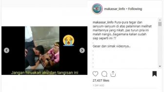 Tegar Berfoto dengan Mantan di Pelaminan, Pria Ini Ketahuan Nangis