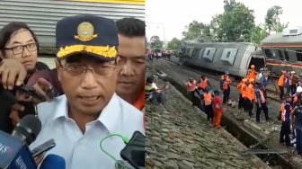 Tinjau Lokasi Anjloknya KRL, Menhub Budi Karya Minta Maaf