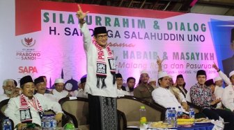 Sambangi Malang, Sandiaga Dielu-elukan Pendukung seperti Wapres