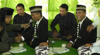 Kocak! Kelewat Grogi, Mempelai Pria Ini Malah 'Sahkan' Sendiri Ijab Kabulny