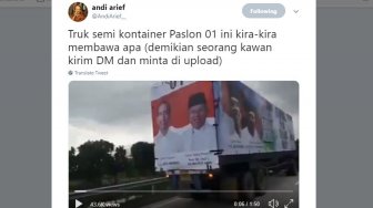 Heboh Video Barisan Truk Kontainer Bergambar Jokowi - Maruf, inikah Isinya?