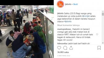 Buka Nasi Bungkus Layaknya Piknik di Stasiun MRT, Tradisi yang Salah Tempat