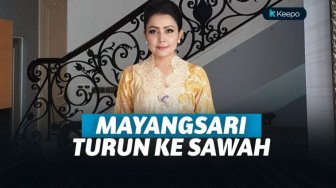 Turun ke Sawah, Mayangsari Trihatmodjo Tetap Berpenampilan Mewah