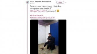 Terjemahkan Lagu, Aksi Interpreter Debat Pilpres 2019 Ini Bikin Salut