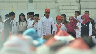 Kampanye Bareng Jokowi, Ma'ruf Ajak Pendukungnya Nyanyi dan Doa