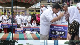 Komitmen SAH untuk Pendidikan, Rela Keluar Masuk Desa Serahkan Beasiswa