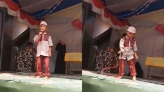 Naik Panggung Tiba-Tiba Mewek, Aksi Bocah Ini Bikin Ngakak 