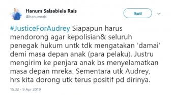 Hanum Rais: Tidak Ada Damai, Kirim Pengeroyok Audrey ke Penjara