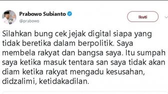 Dikritik Bilang Elite Bajingan, Prabowo: Siapa yang Tak Beretika