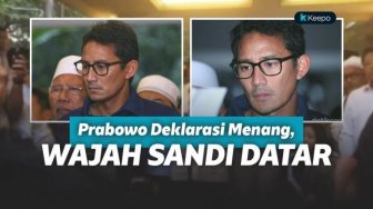 Akhirnya Tampil Dampingi Prabowo, Wajah Sandi Lesu dan Datar, Ada Apa Ya?