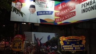 Posko TKD Jatim Dibanjiri Karangan Bunga dari Pendukung Jokowi