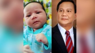 Wajah Bayi Ini Mirip Prabowo Subianto, Jarinya pun Tunjukkan 02!