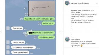 Kayak Cacing, Arti Tulisan Tangan Dokter Ini Buat Warganet Heboh