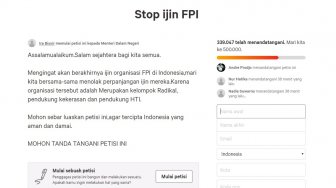 Petisi Setop FPI Diteken 339 Ribu Orang, Jauh Tinggalkan Petisi Tandingan