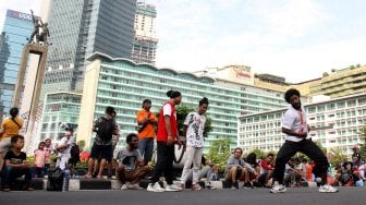 Begini Suasana Car Free Day di Bundaran HI Saat Bulan Ramadan