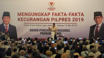 Ekspresi Prabowo saat Ungkap Data Dugaan Kecurangan Pilpres 2019