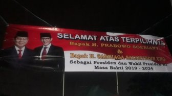 Baliho Prabowo Jadi Presiden Terpampang di Menteng Jakarta Pusat