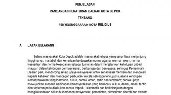 Ini Isi Draft Raperda Kota Religius Depok