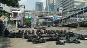 Cegah Kerusuhan 22 Mei Susulan, Jalan Depan Bawaslu dan KPU Masih Ditutup