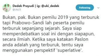 BW Sebut Pemilu 2019 Terburuk, PSI: Prabowo - Sandiaga Uno Peserta Terburuk