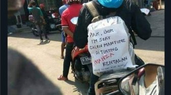 Tulisan-tulisan Lucu Motor Pemudik: Bu Im Sorry Calon Mantu Ditikung Avanza