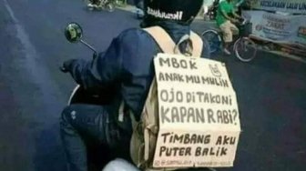 Tulisan-tulisan Lucu Motor Pemudik: Mbok, Jangan Tanya Kapan Kawin ya