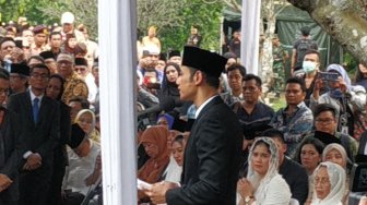 Pidato AHY saat Pemakaman Ibu Ani Yudhoyono