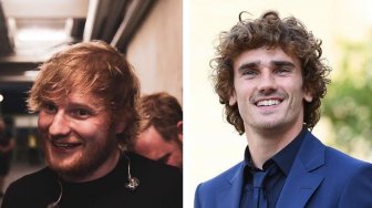 Foto Pamer Jersey Atletico Madrid, Ed Sheeran Gantikan Griezmann?