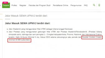 Viral! UPN Jakarta Syaratkan Mahasiswa Miliki 10 Ribu Subscriber YouTube