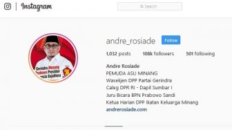 Andre Rosiade, Jubir Prabowo - Sandi, Curhat Akun Instagram Dinonaktifkan