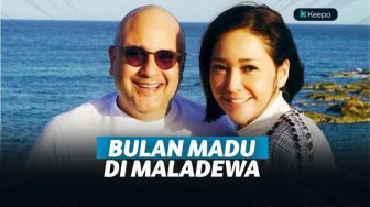 Mesra, Maia Estianty dan Suami Bulan Madu di Maladewa 