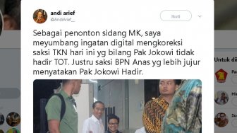 Tonton Sidang MK, Andi Arief Sebut Saksi 02 Lebih Jujur Ketimbang Saksi 01