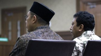 Menteri Agama Lukman Hakim Saifuddin saat bersaksi di Pengadilan Tindak Pidana Korupsi (Tipikor), Jakarta, Rabu (26/6). [Suara.com/Arief Hermawan P]