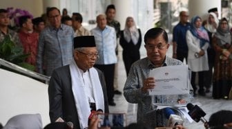 Beda dengan Moeldoko, Ma'ruf Amin Klaim TKN Belum Bisa Dibubarkan