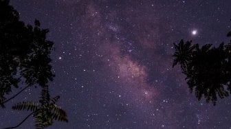 Suasana malam di bawah naungan galaksi Bima Sakti di Mangli, Ngablak, Kabupaten Magelang, Jawa Tengah, Rabu (3/7) malam. [ANTARA FOTO/Aloysius Jarot Nugroho]