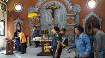 Saat Jemaat Ibadah, Lelaki Ngamuk Ubrak-abrik Rusak Gereja Katolik Denpasar