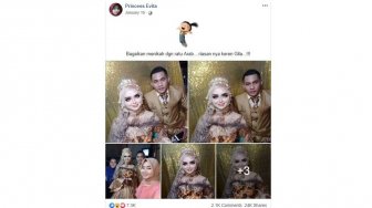 Unik, Riasan Pengantin Wanita Ini Bikin Heboh Warganet