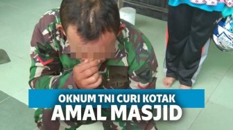 Oknum TNI Berseragam Lengkap Curi Kotak Amal Masjid